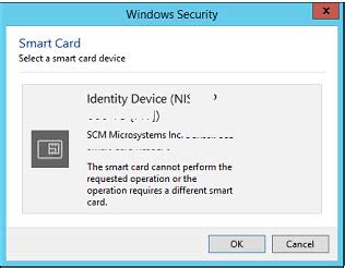 the smart card cannot perform the requested|communication error with smart card.